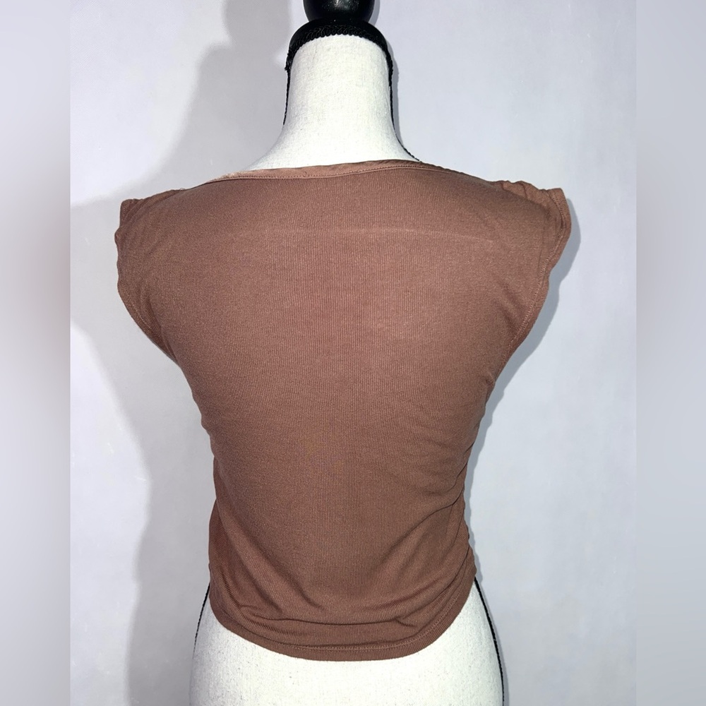 Intimately Free People Ribbed Ruched Soft Tee XS - Picture 7 of 10